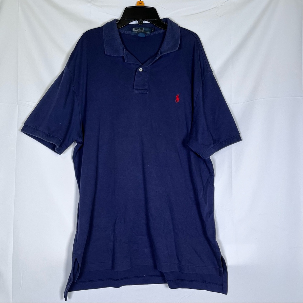 Ralph Lauren Polo Shirt Mens L Navy Blue Short Sleeve Preppy